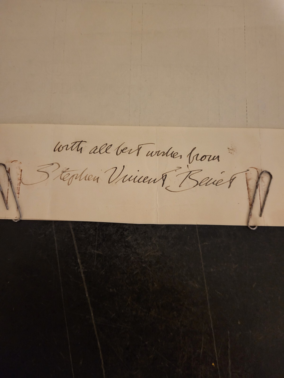 Stephen Vincent Benet Signed Autograph Cut