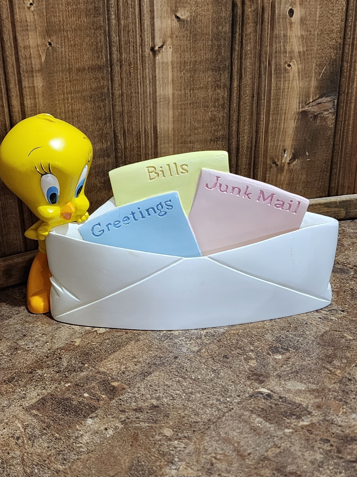 Vtg WB Tweety Letter Holder Figure Figurine 1999
