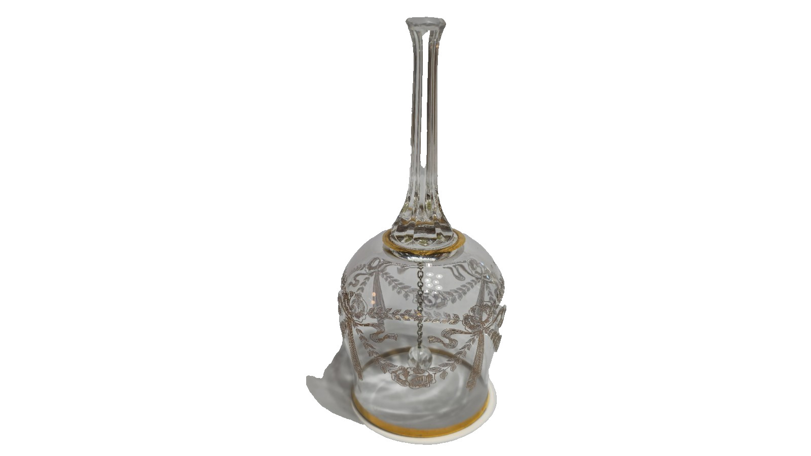 Beautiful Crystal Bell Trimmed in Gold Accents