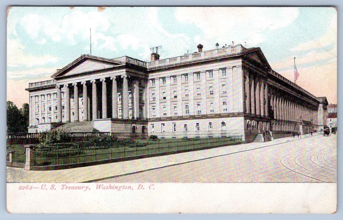 Pre-1907 U.S. TREASURY BUILDING WASHINGTON DC ANTIQUE POSTCARD