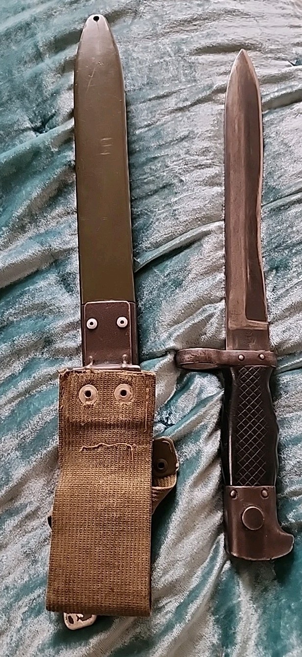 Vintage M1964 (CETME Model C) Bayonet & Scabbard Vietnam Era 7.62x51MM - Toledo