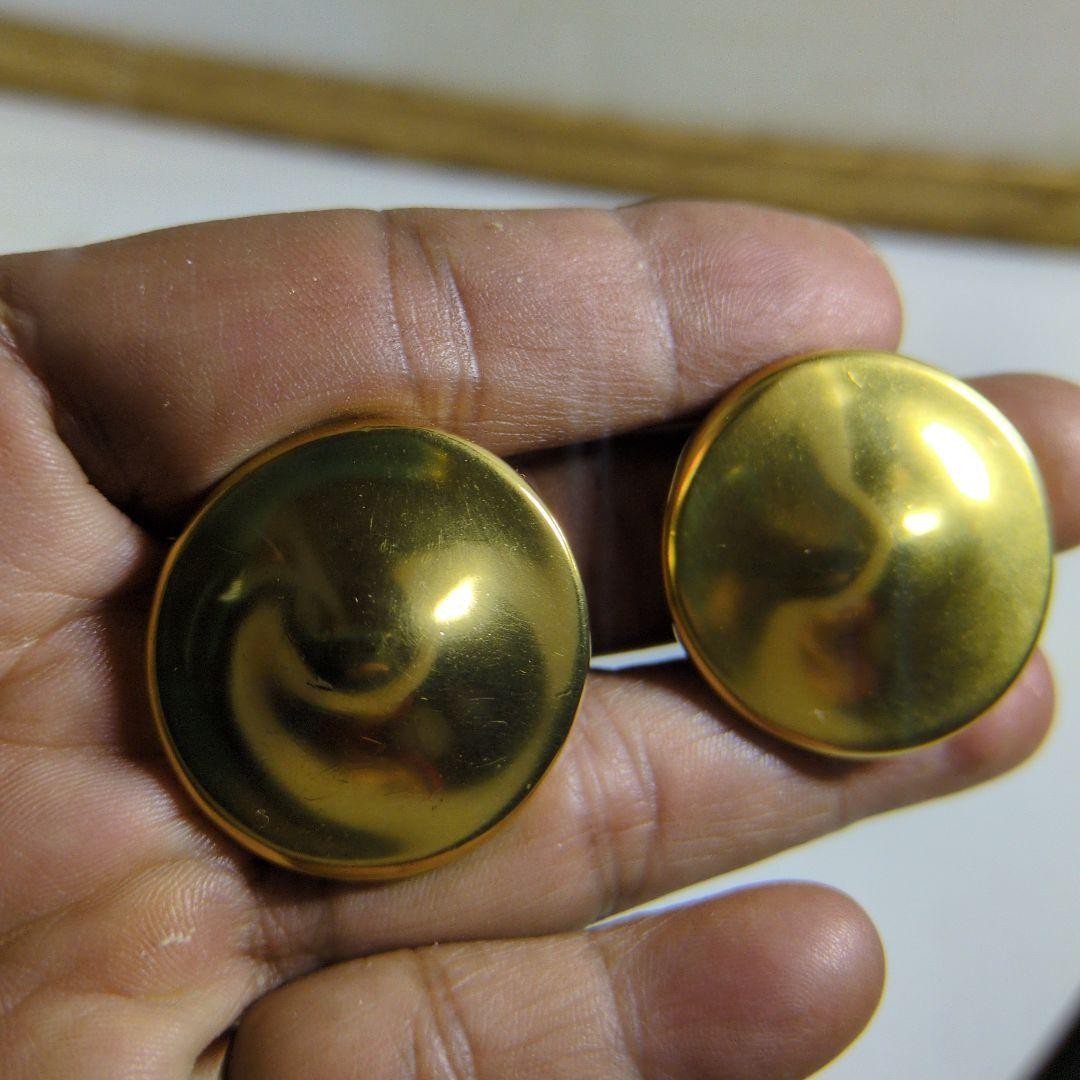 RLM Robert Lee Morris Vintage Domed Matte Gold Tone Clip-On Earrings 1980s