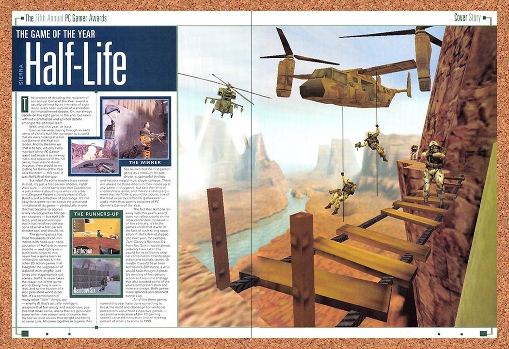 1999 Half-Life Game Of The Year Original Advertisement / Retro Promo vr3 1999 Half-Life Game Of The Year Original Advertisement / Retro Promo vr3