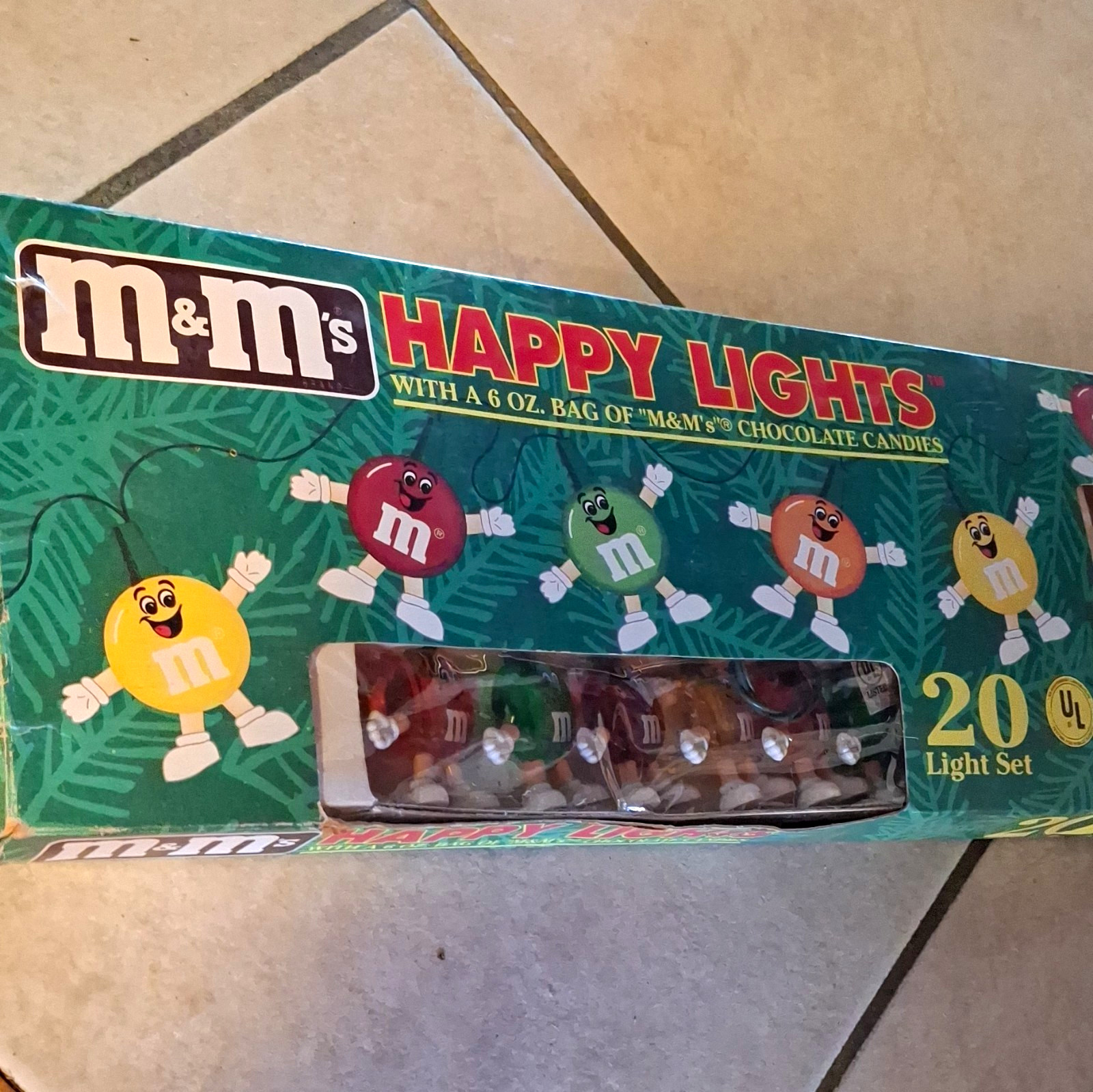 Vintage 1993 M&M\'s Happy Lights 20 L Holiday String Christmas Decor