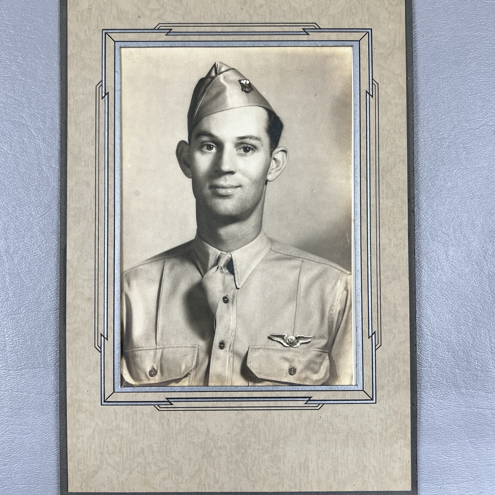 Vintage US Army Air Forces Military Serviceman WWII Era Photo Portrait Uniform