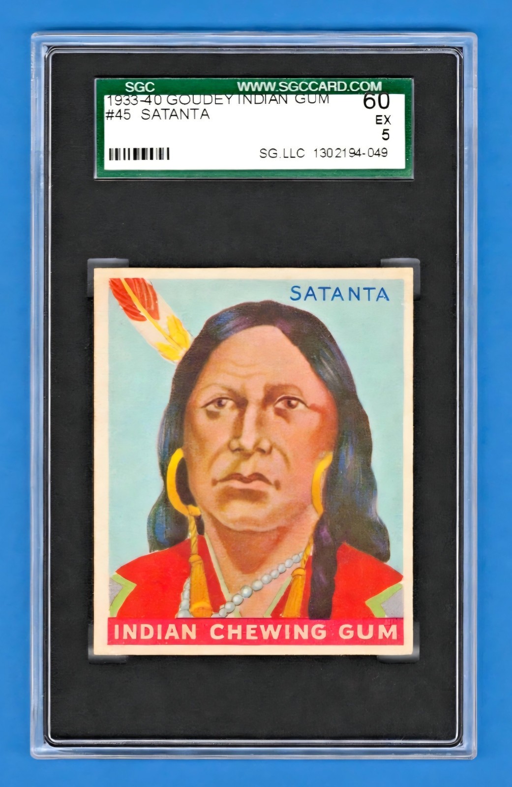 1933-40 R73 Goudey Indian Gum #45 - SATANTA - Series of 96 - SGC 60 - EXCELLENT