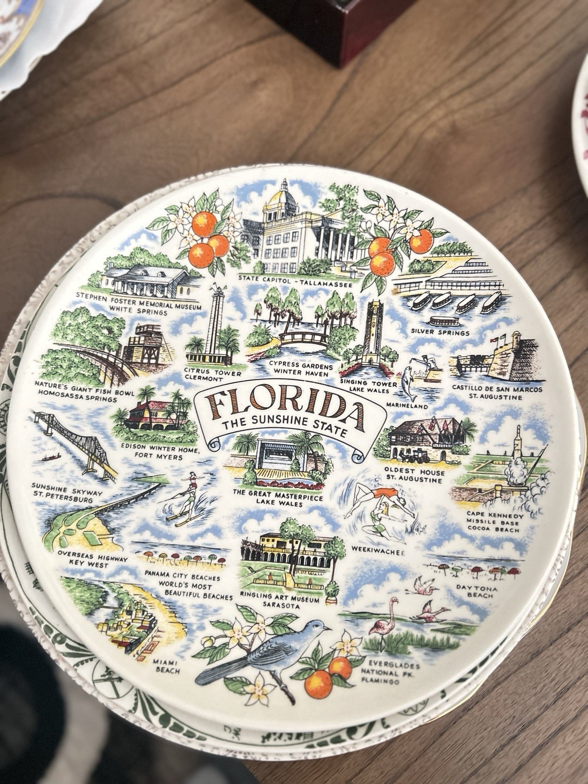 Florida State Porcelain Souvenir Plate 9\
