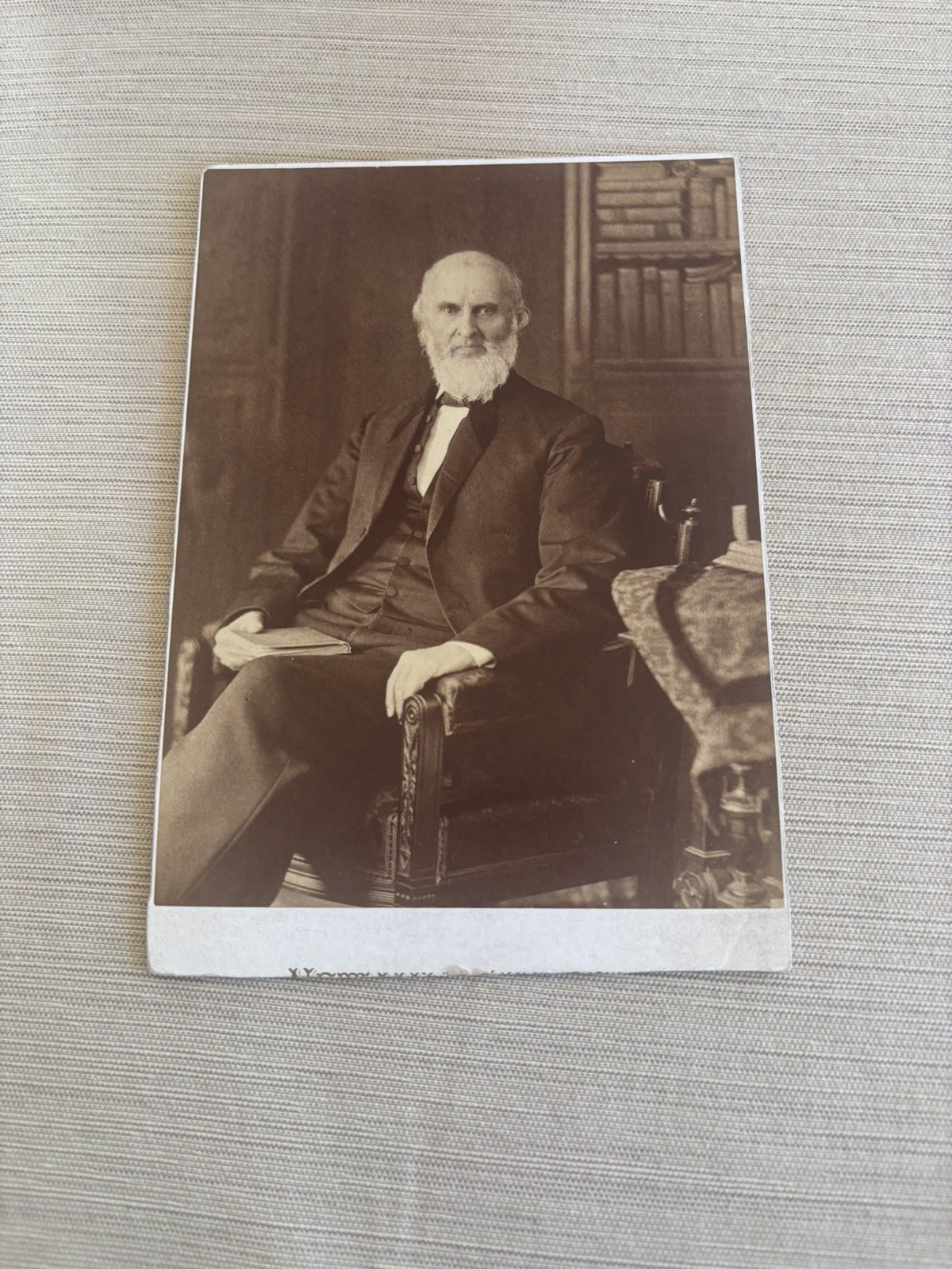Rare Cabinet Card Of John Greenleaf Whittier Signed On The Back And Dated 1880 Rare Cabinet Card Of John Greenleaf Whittier Signed On The Back And Dated 1880