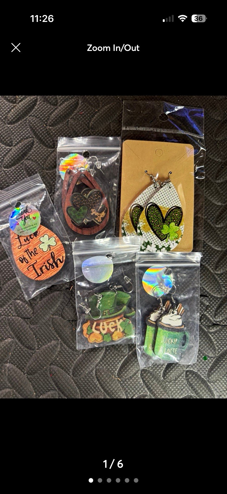 St. Patrick\'s Day Wood earrings Lot w/ Shamrock Earrings Luck of the Irish St. Patrick\'s Day Wood earrings Lot w/ Shamrock Earrings Luck of the Irish