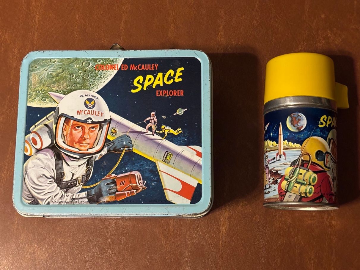 Space Explorer Lunch Box Col. Ed McCauley w Thermos 1960