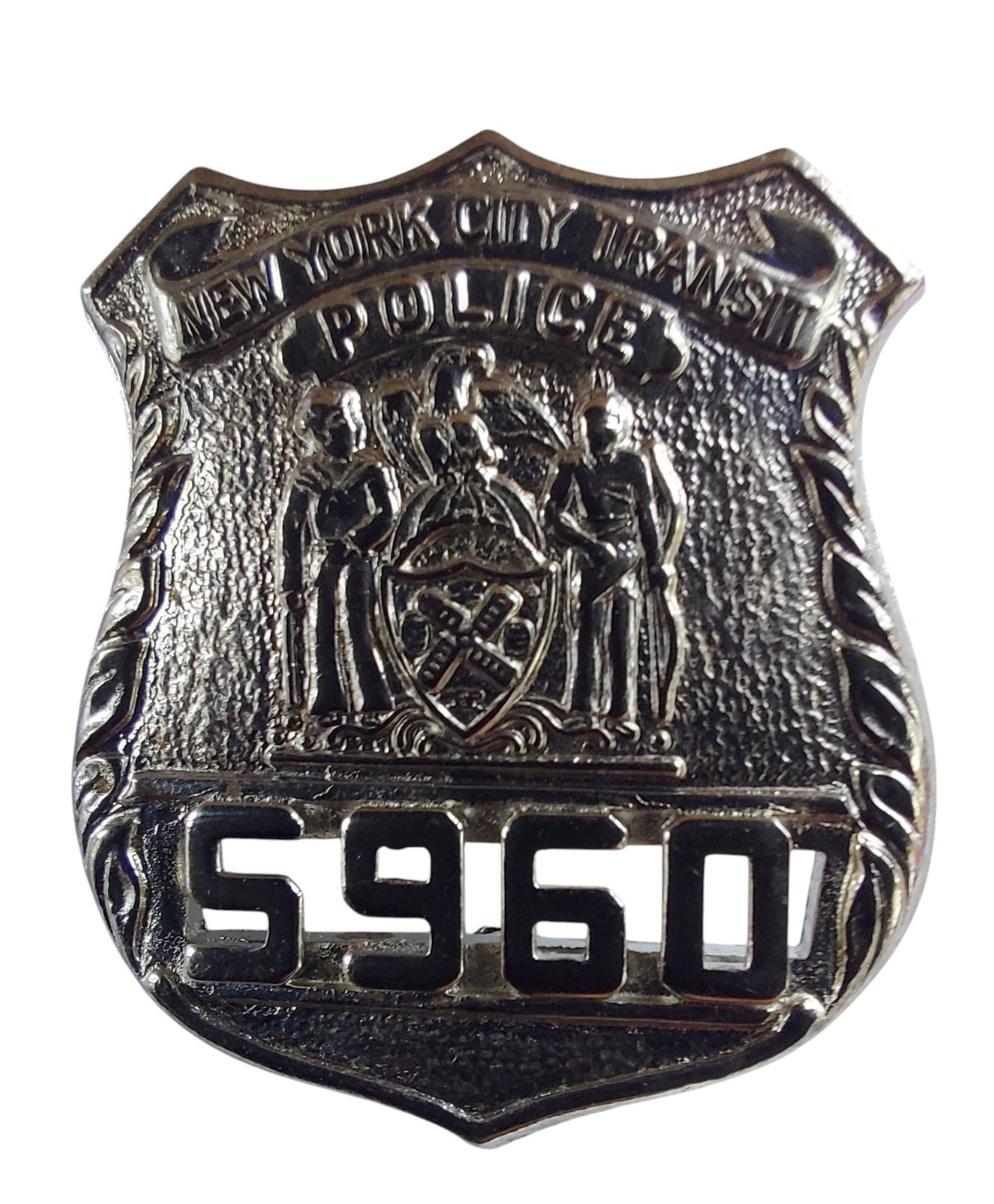 Vintage Obsolete New York City Transit Police 5960 Wallet Pinback Badge