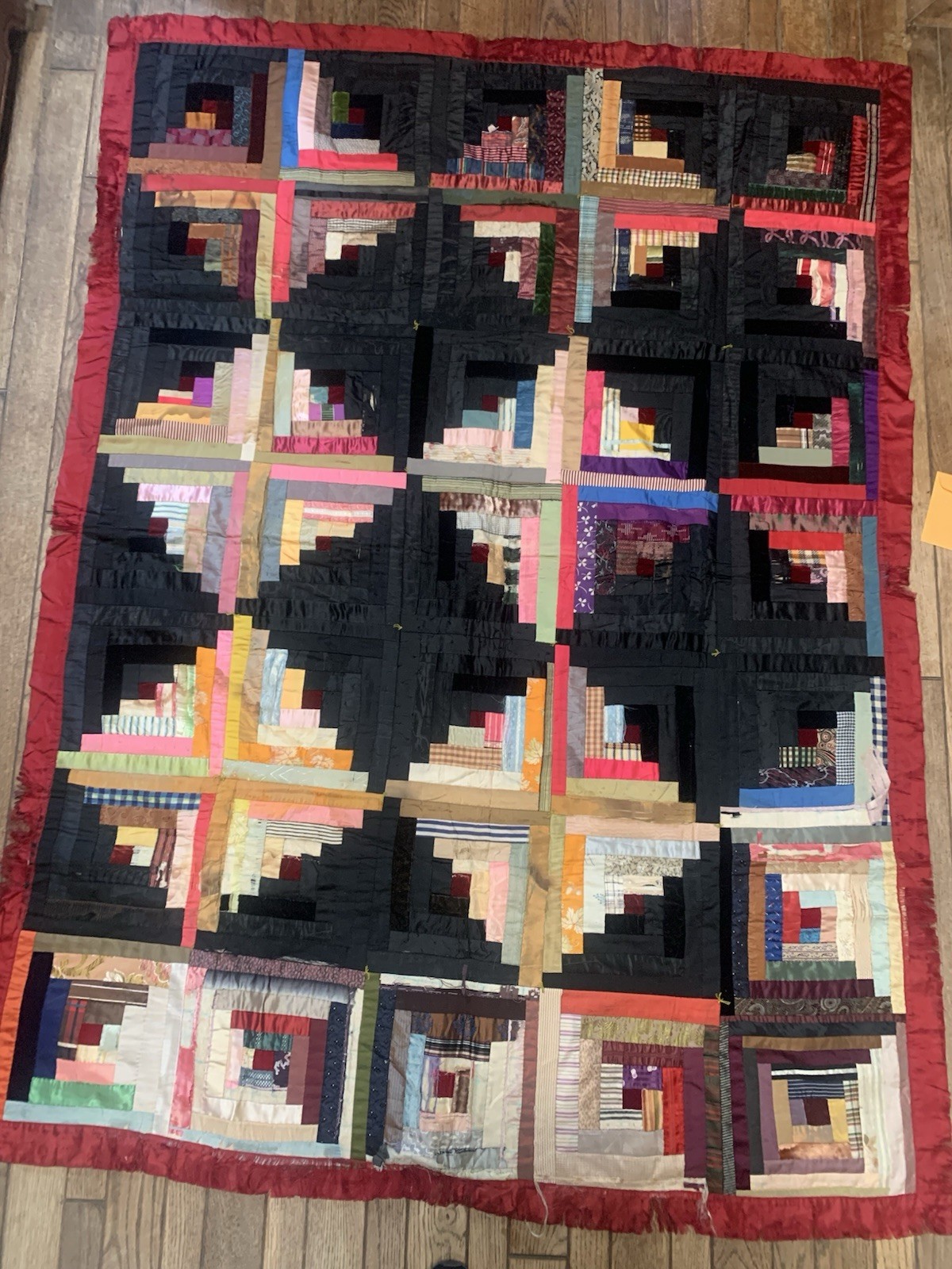 Antique Handmade Crazy Quilt  Parlor Quilt 1890s - 74” X 55”
