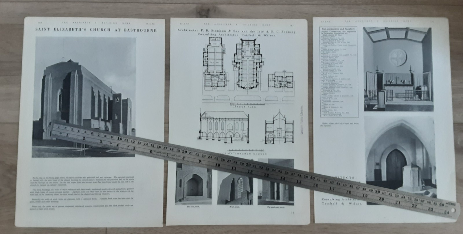 1940 Press Cutting Eastbourne St Elizabeth\'s Church Architecture Carter Tiles