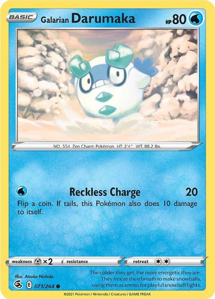 Galarian Darumaka Common SWSH08: Fusion Strike 071/264 NM Atsuko Nishida