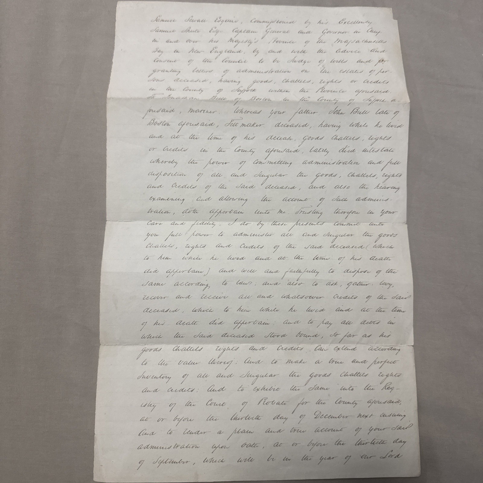 Samuel Sewell (Salem Witch Trials)  Court Documents true copy Circa 1700’s