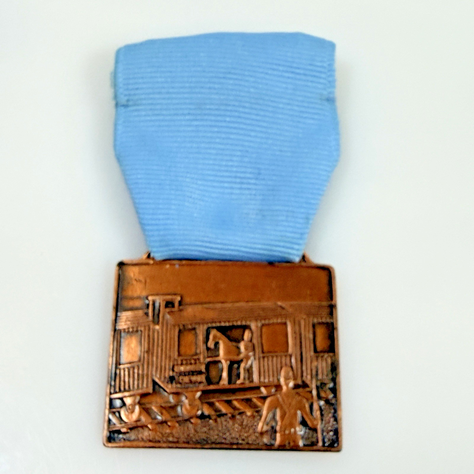 Vintage 40 Hommes 8 Chevaux Brass Medal French Boxcar American Legion 40 & 8 WWI