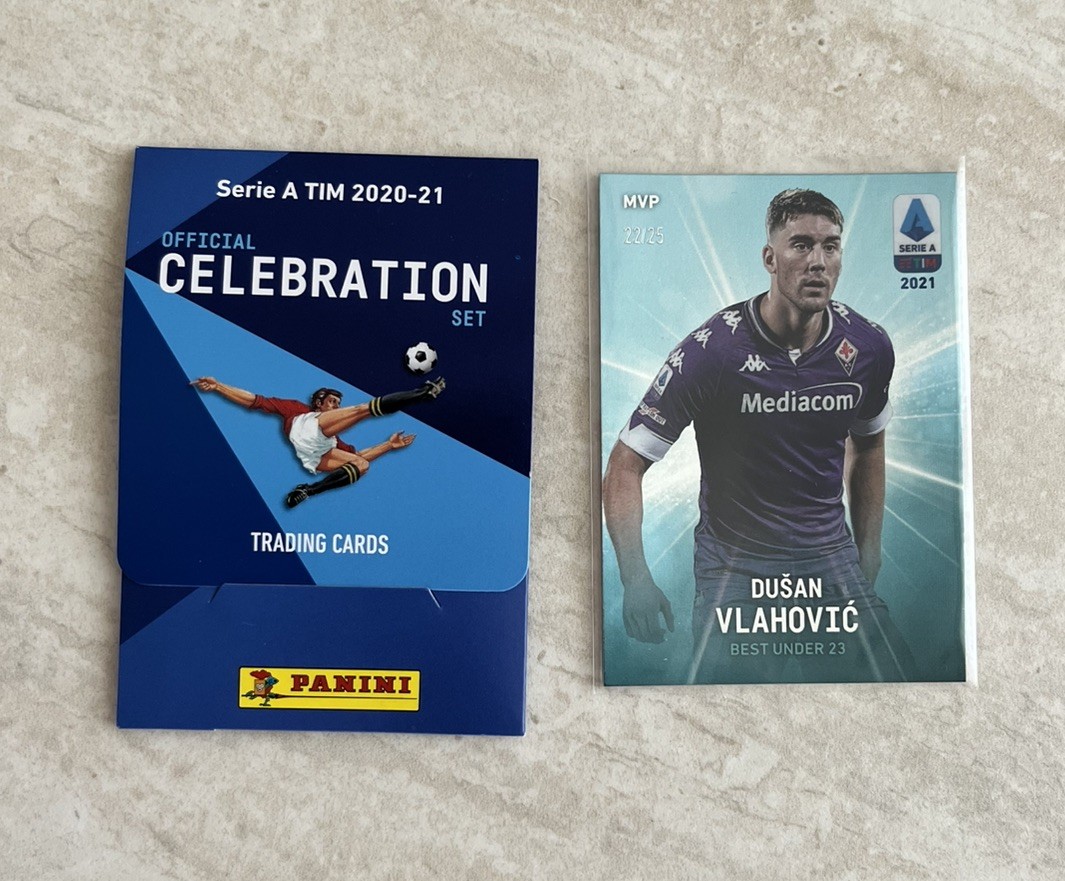DUSAN VLAHOVIC PANINI CELEBRATION 20-21 BEST U23 Parallel 22/25 Blue Foil Rare