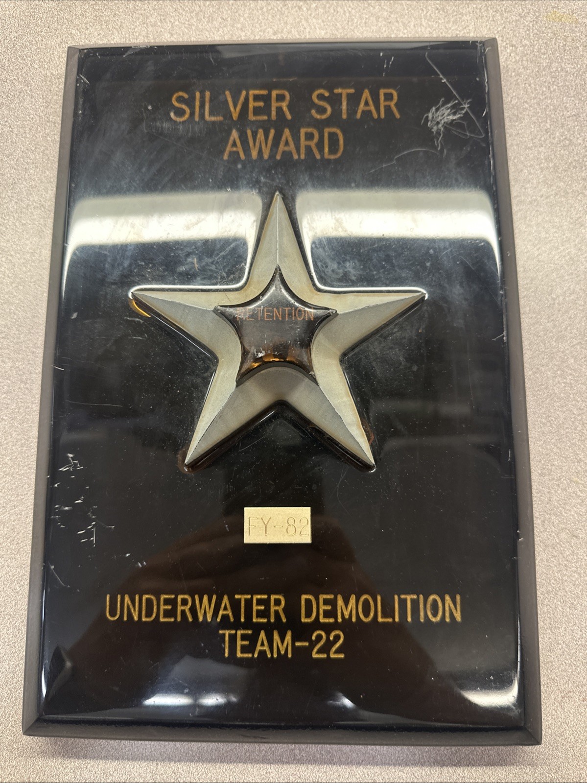 Underwater Demolition Team 22 Silver Star Award FY 1982 Retention Plaque