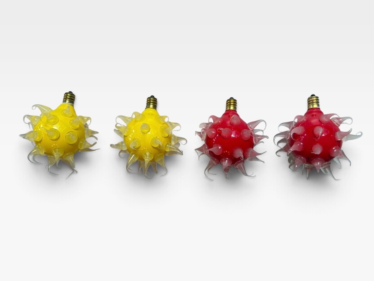 Vintage Y2K UBO Spiky Light Bulbs Lot of 4 - Silicone Spike Novelty Red Yellow Vintage Y2K UBO Spiky Light Bulbs Lot of 4 - Silicone Spike Novelty Red Yellow