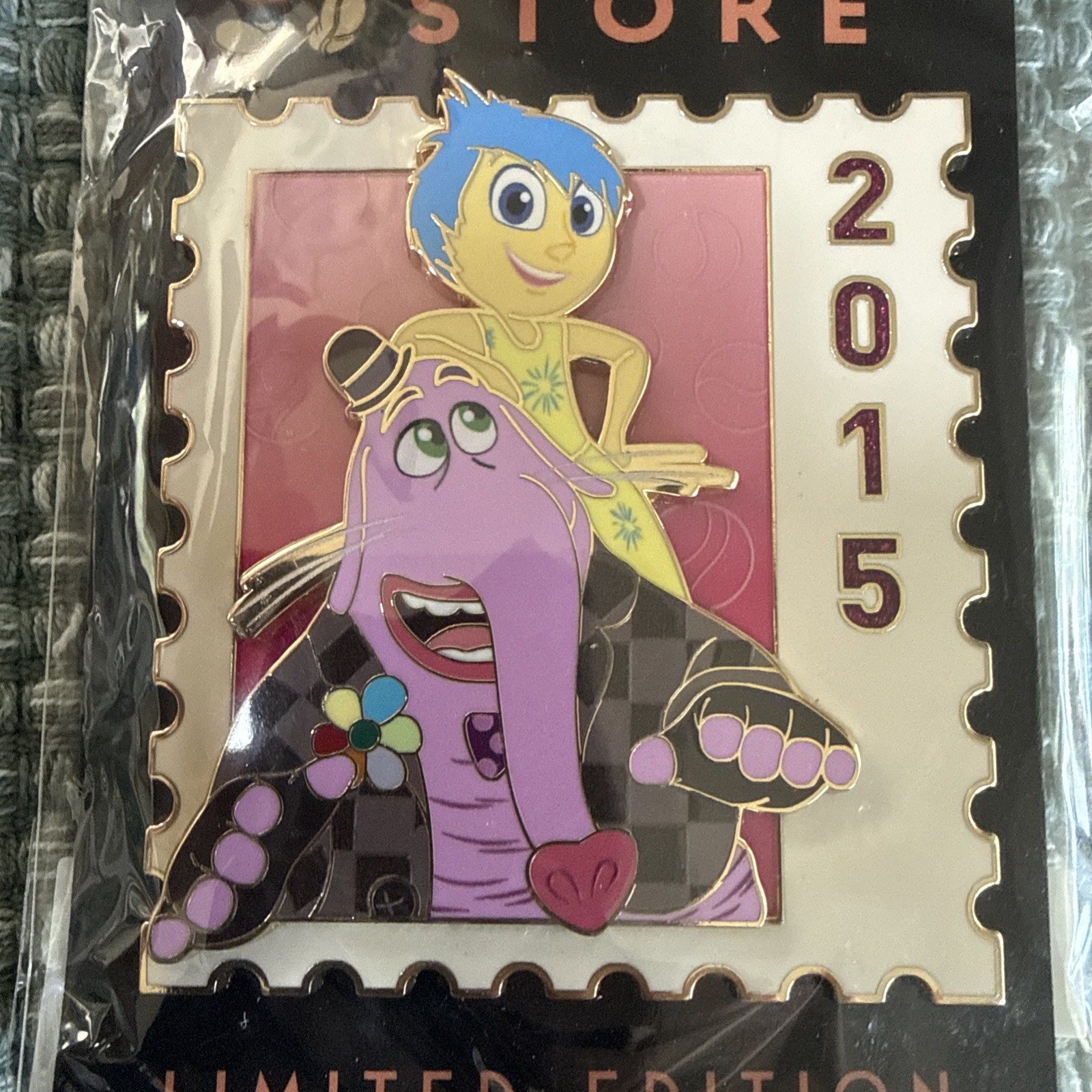 DEC WDCS D23 2026 Pixar Stamp Joy & Bing Bong Inside Out 2015 LE 500 Disney Pin