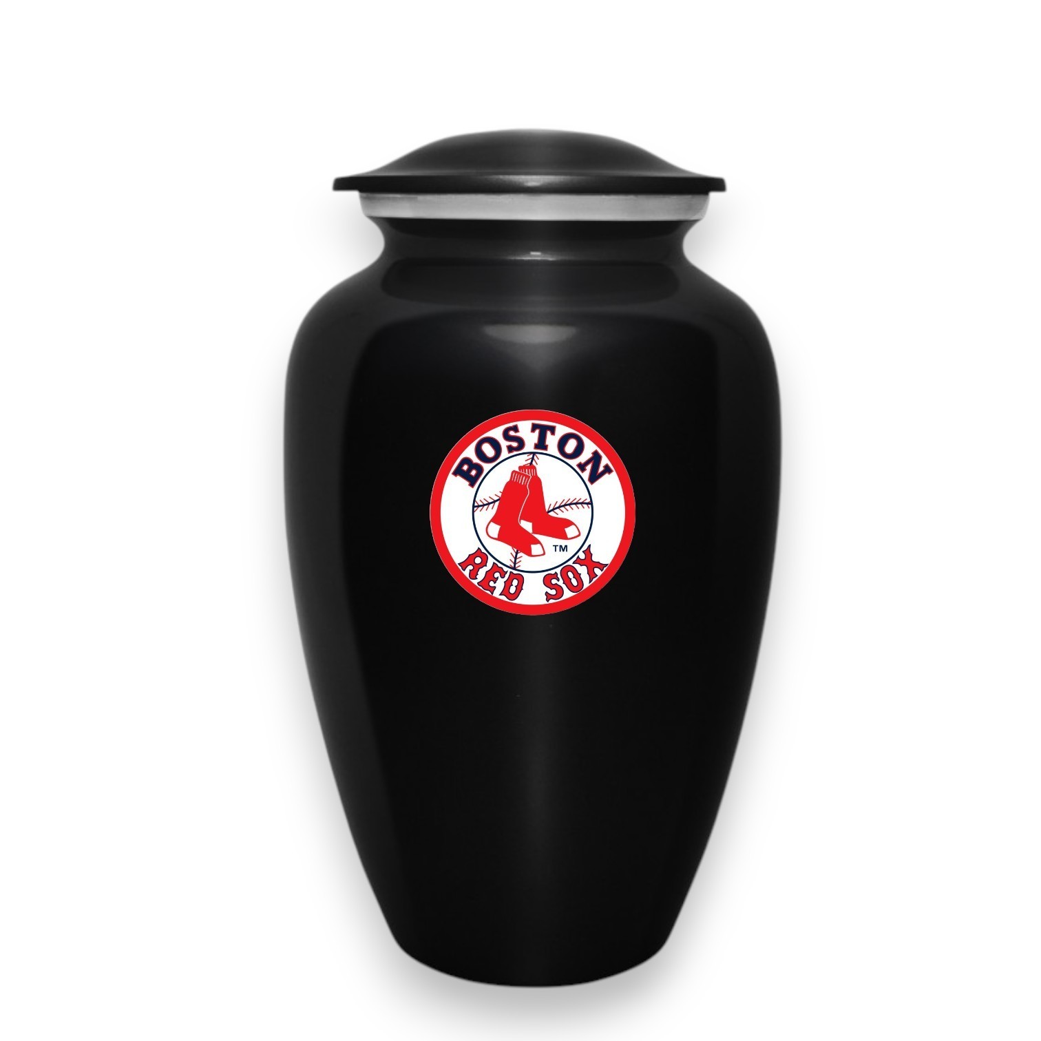 Boston Red Sox Baseball Style Cremation Black Urn Adult Human Ashes Urns w/Bag
