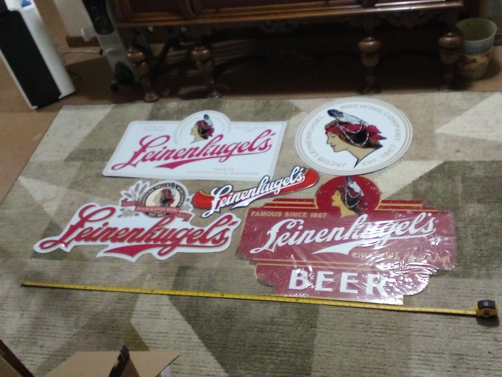 5 leinenkugel metal tin signs