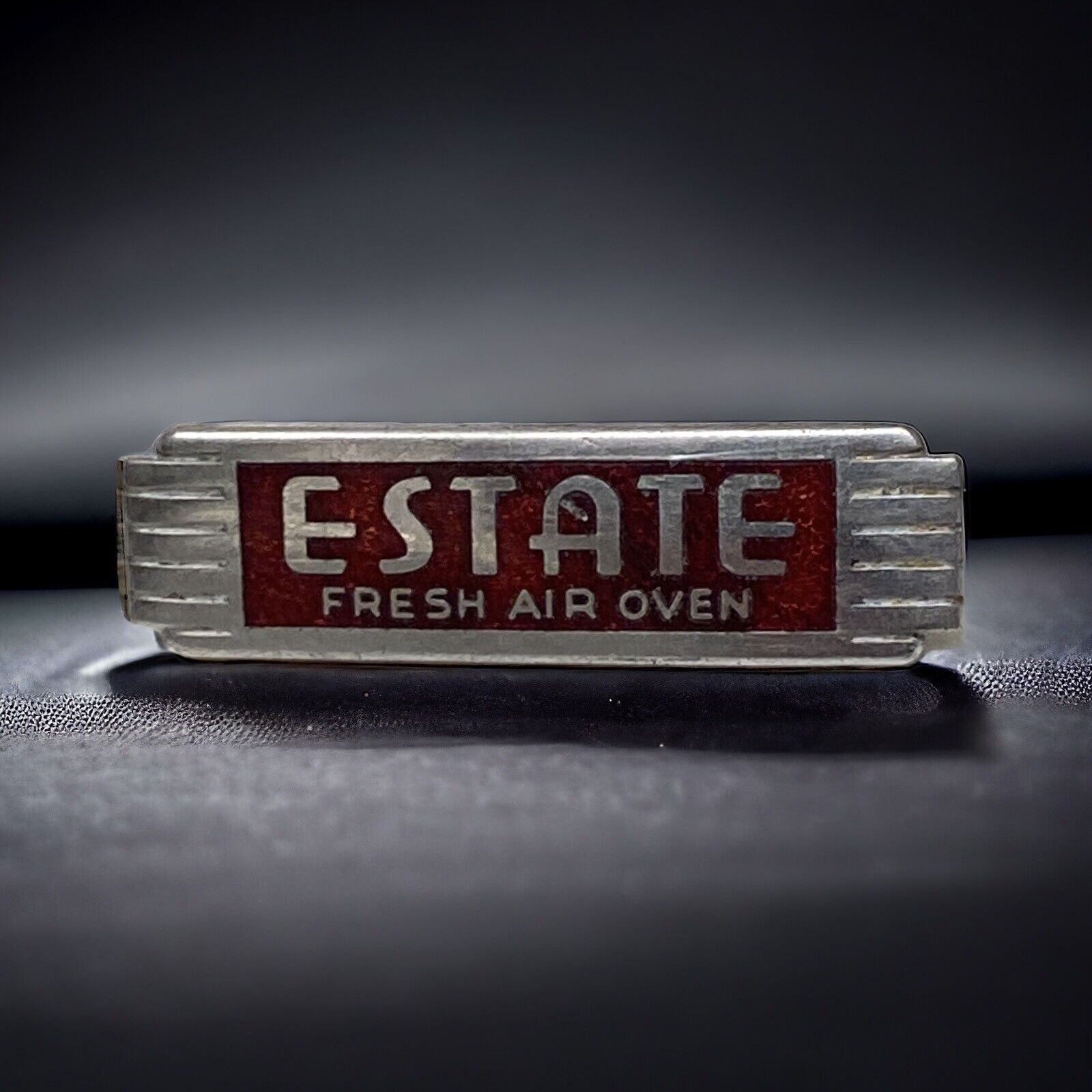 Estate Fresh Air Oven Art Deco Emblem Nameplate Badge 2-1/4\