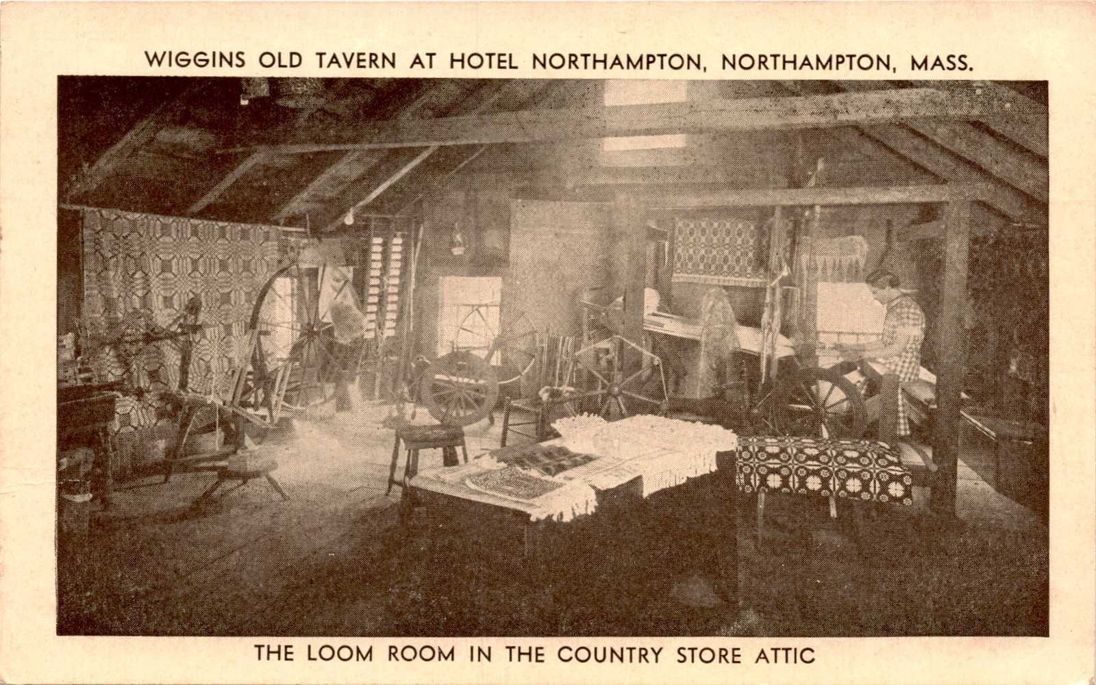 WIGGINS OLD TAVERN, HOTEL NORTHAMPTON, NORTHAMPTON, Postcard WIGGINS OLD TAVERN, HOTEL NORTHAMPTON, NORTHAMPTON, Postcard