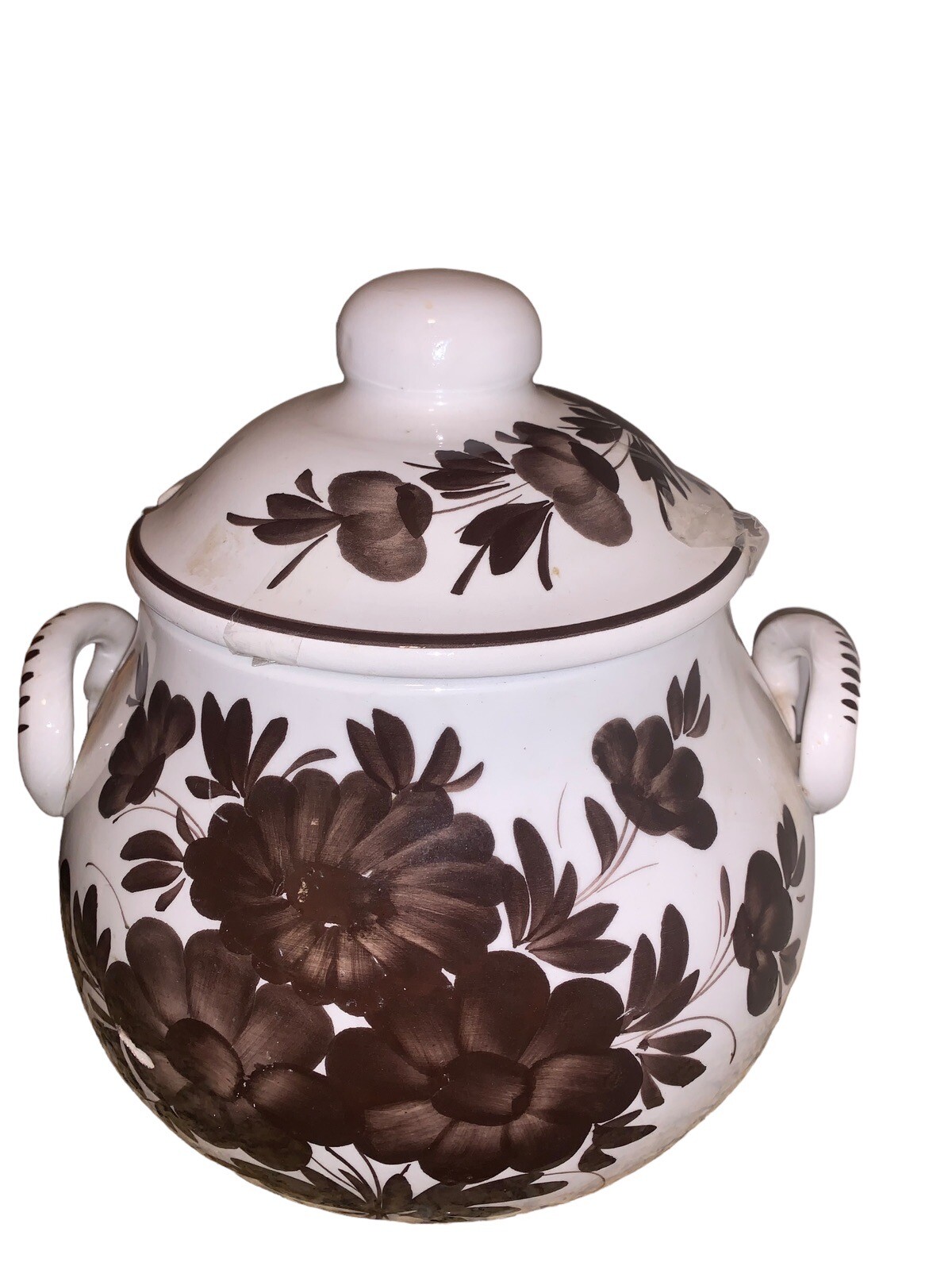 Hand made, Hand painted Vtg Italian Ceramic Pottery Soup Tureen with Lid READ