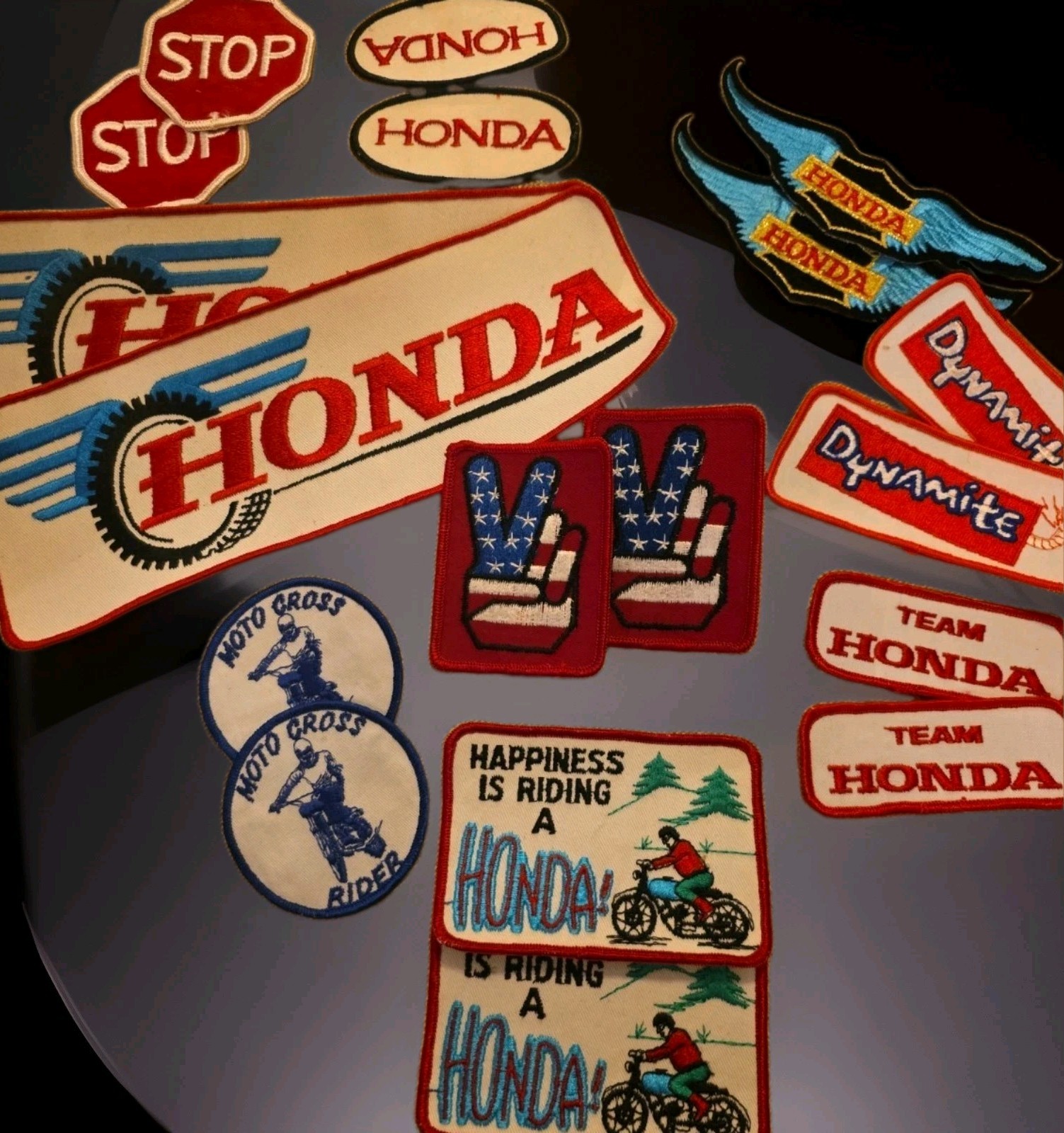 Vintage NOS Honda Motorcycle Motocross Patch Lot 70s 80s Team Honda Sew On 16pc