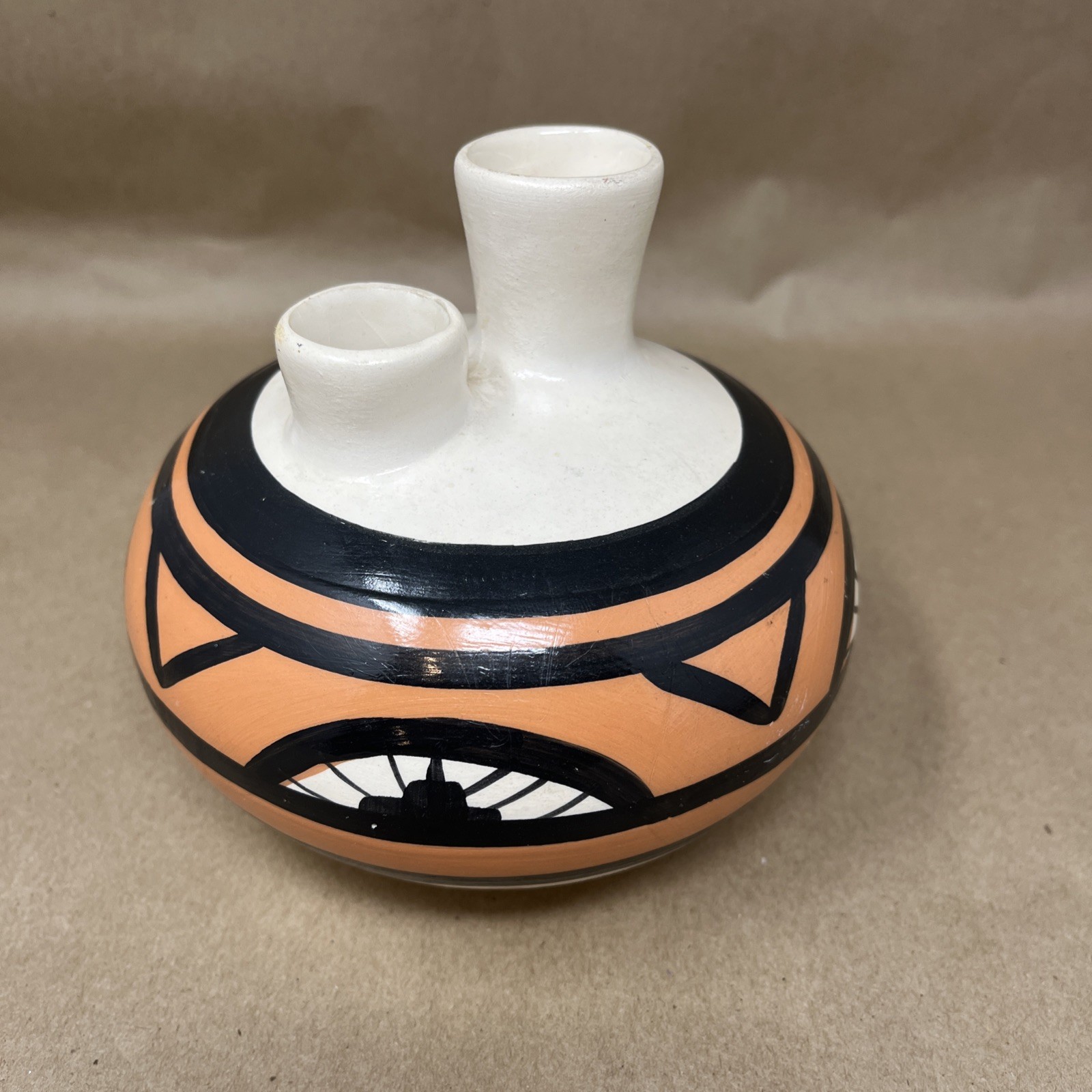 Betty Selby VTG Desert Pueblo Pottery Double Native Southwest Spout Bud Vase Betty Selby VTG Desert Pueblo Pottery Double Native Southwest Spout Bud Vase