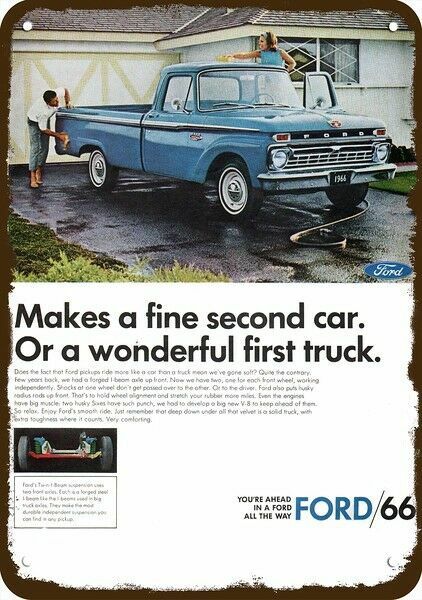 1966 FORD Pickup Truck Vintage-Look DECORATIVE REPLICA METAL SIGN
