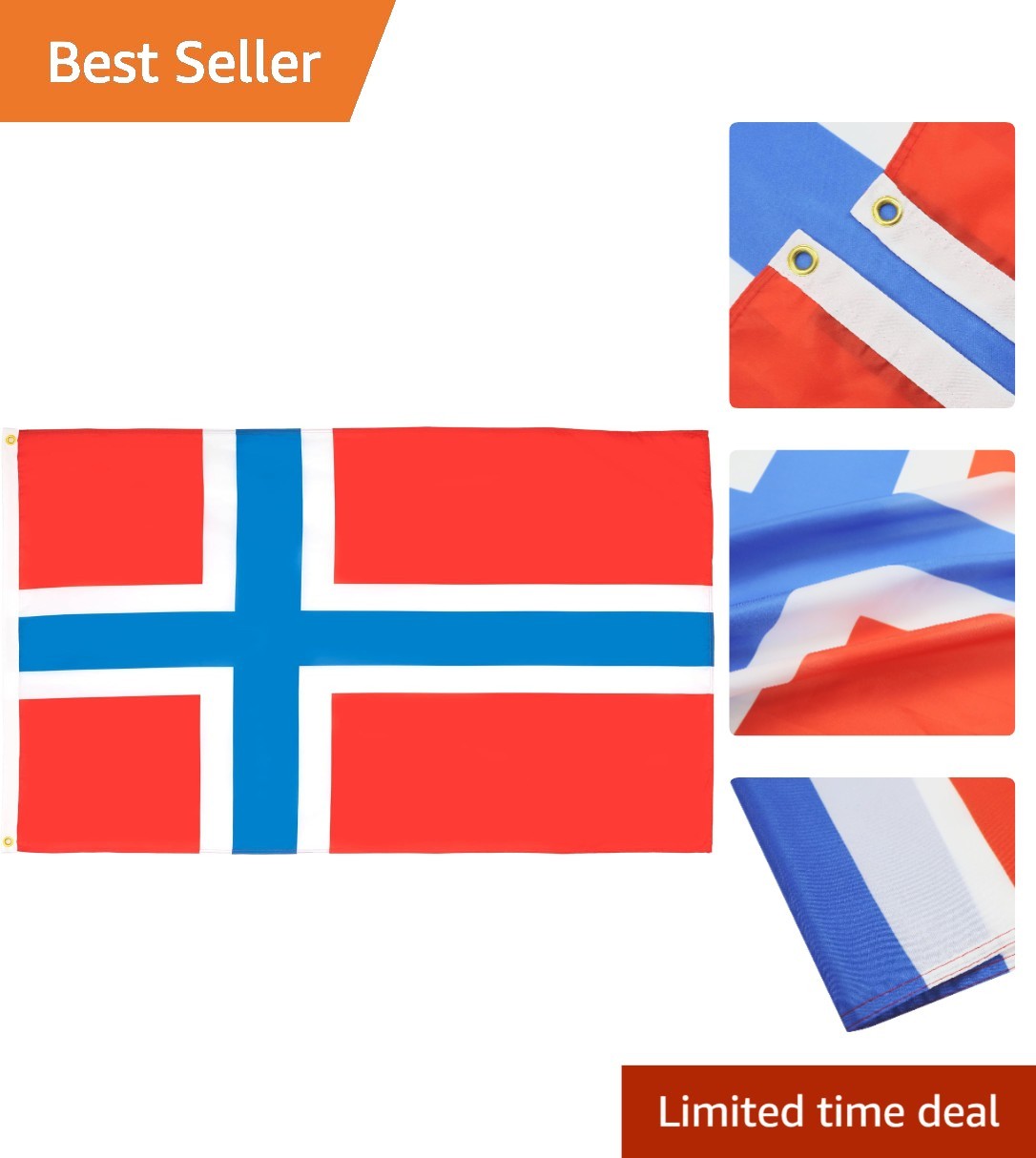 Patriotic 2\' x 3\' Norway Flag - Strong 100D Polyester for Indoors & Outdoors