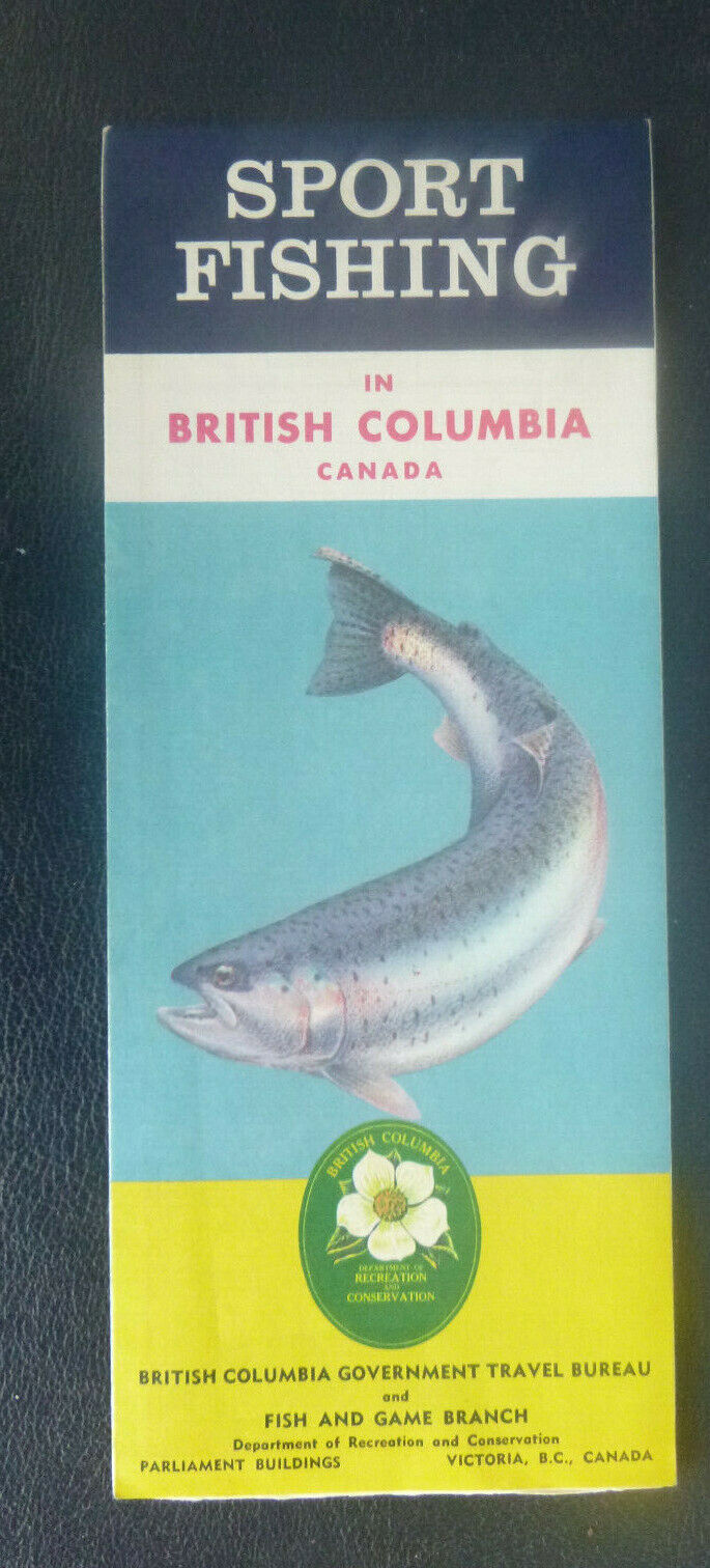 1961 British Columbia official province road map highway Canada sport fishing