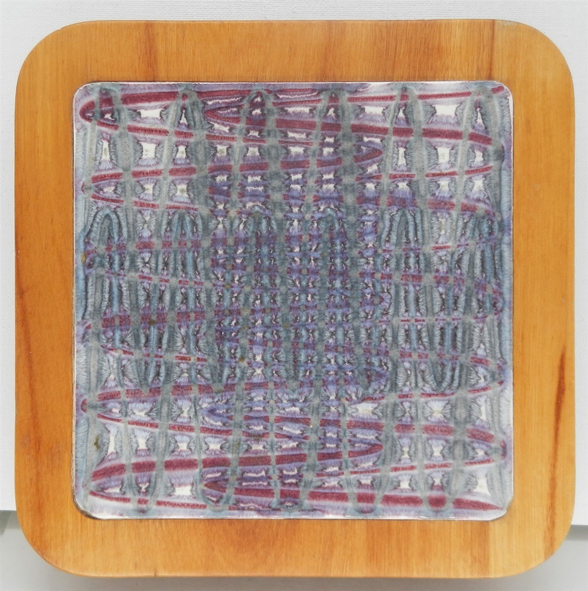 Gladmark Burbank Tile Trivet Hot Plate Teak Wood MCM 7.5\ Gladmark Burbank Tile Trivet Hot Plate Teak Wood MCM 7.5\