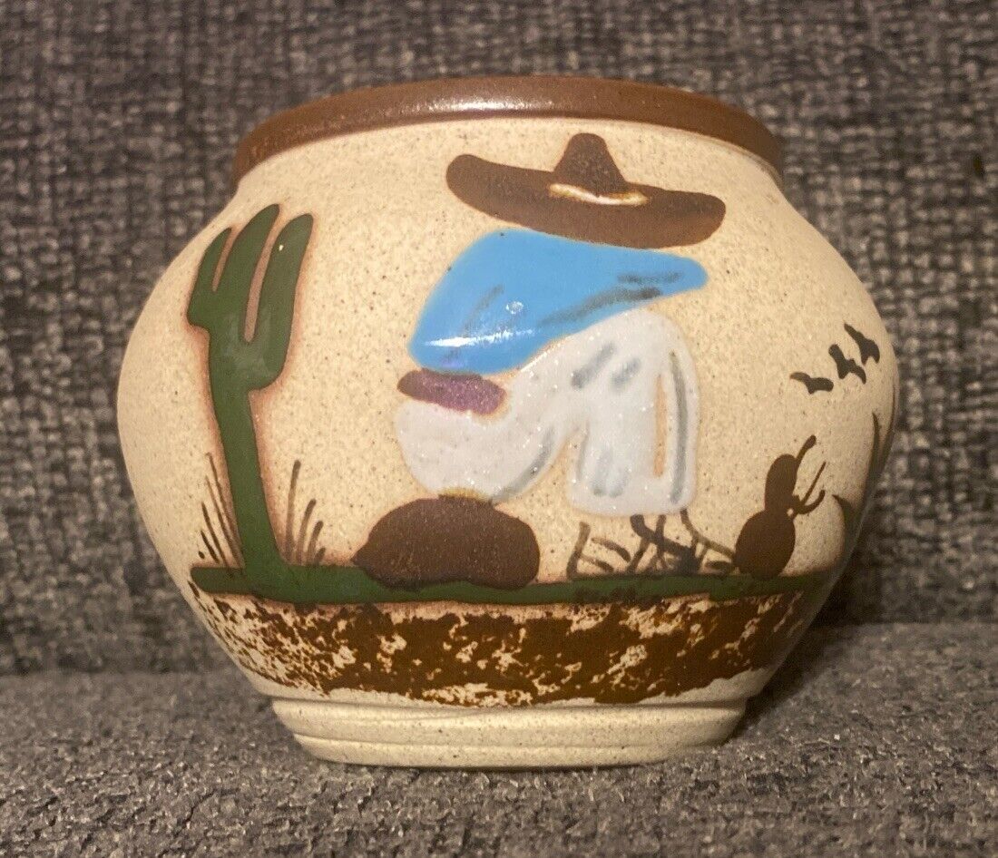 Hand-painted Sandstone Pottery Mexican Planter Succulents Vase 6