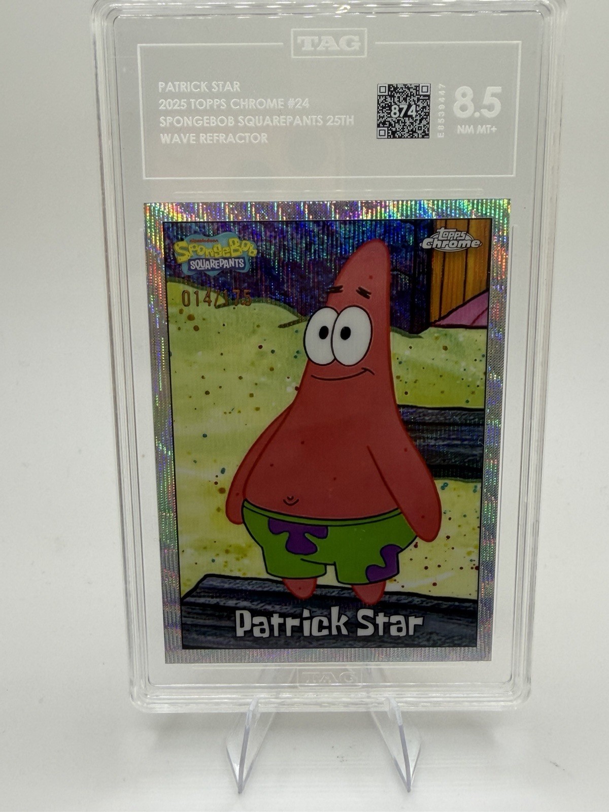 2025 Topps Chrome Spongebob 25th Anniversary Patrick Star Wave Refractor /175