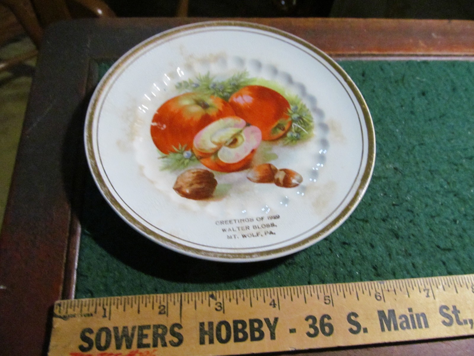 Vintage GREETINGS OF 1929 WALTER BLOSS Mt. Wolf YORK COUNTY PA Advertising PLATE