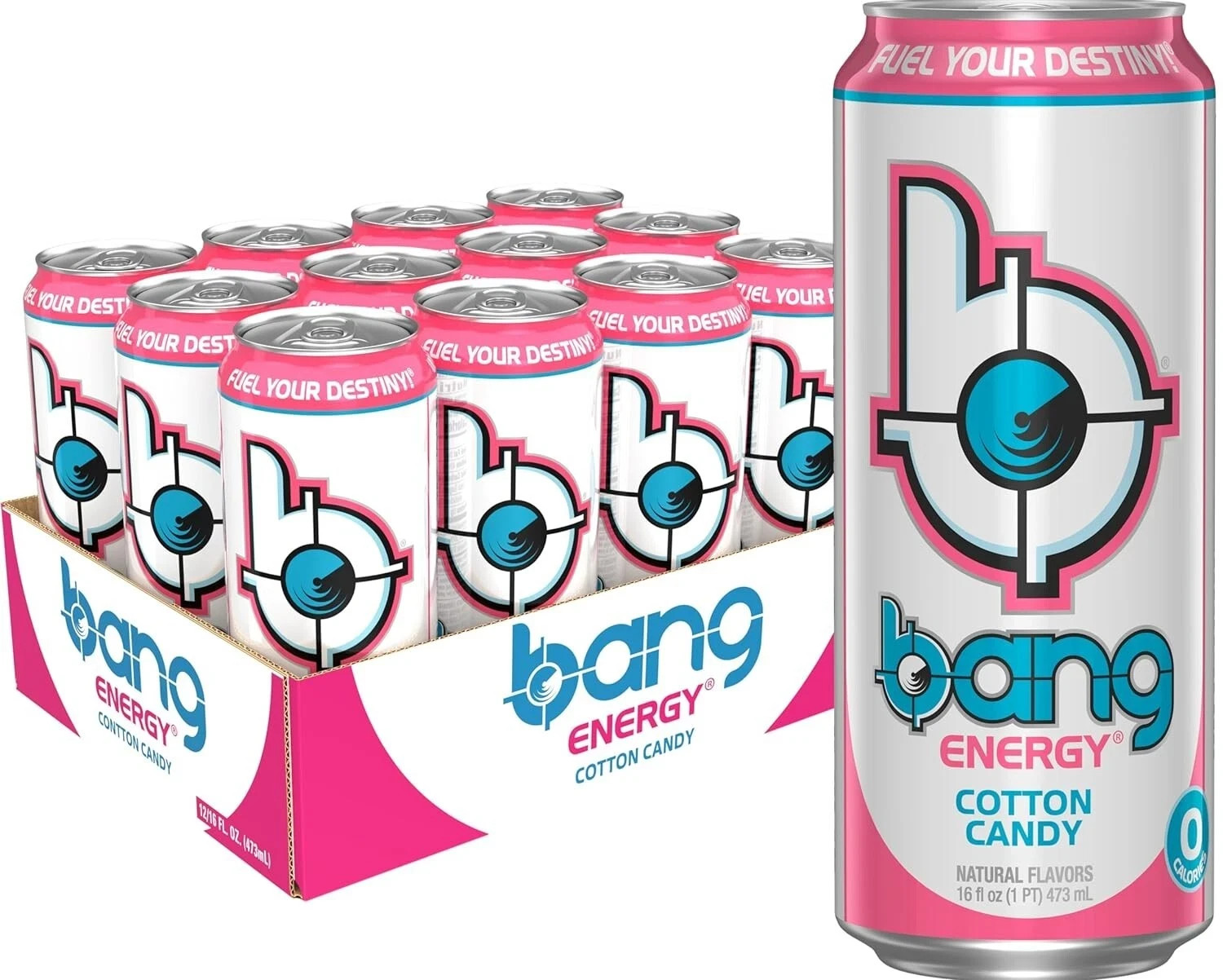 Bang Energy Cotton Candy, Sugar-Free, Energy Drink, 16-Ounce (Pack of 12) Bang Energy Cotton Candy, Sugar-Free, Energy Drink, 16-Ounce (Pack of 12)