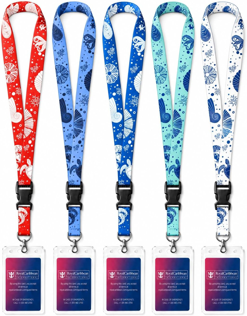 5 Pack Cruise Lanyard for Ship Cards, Cruise Ship Lanyards