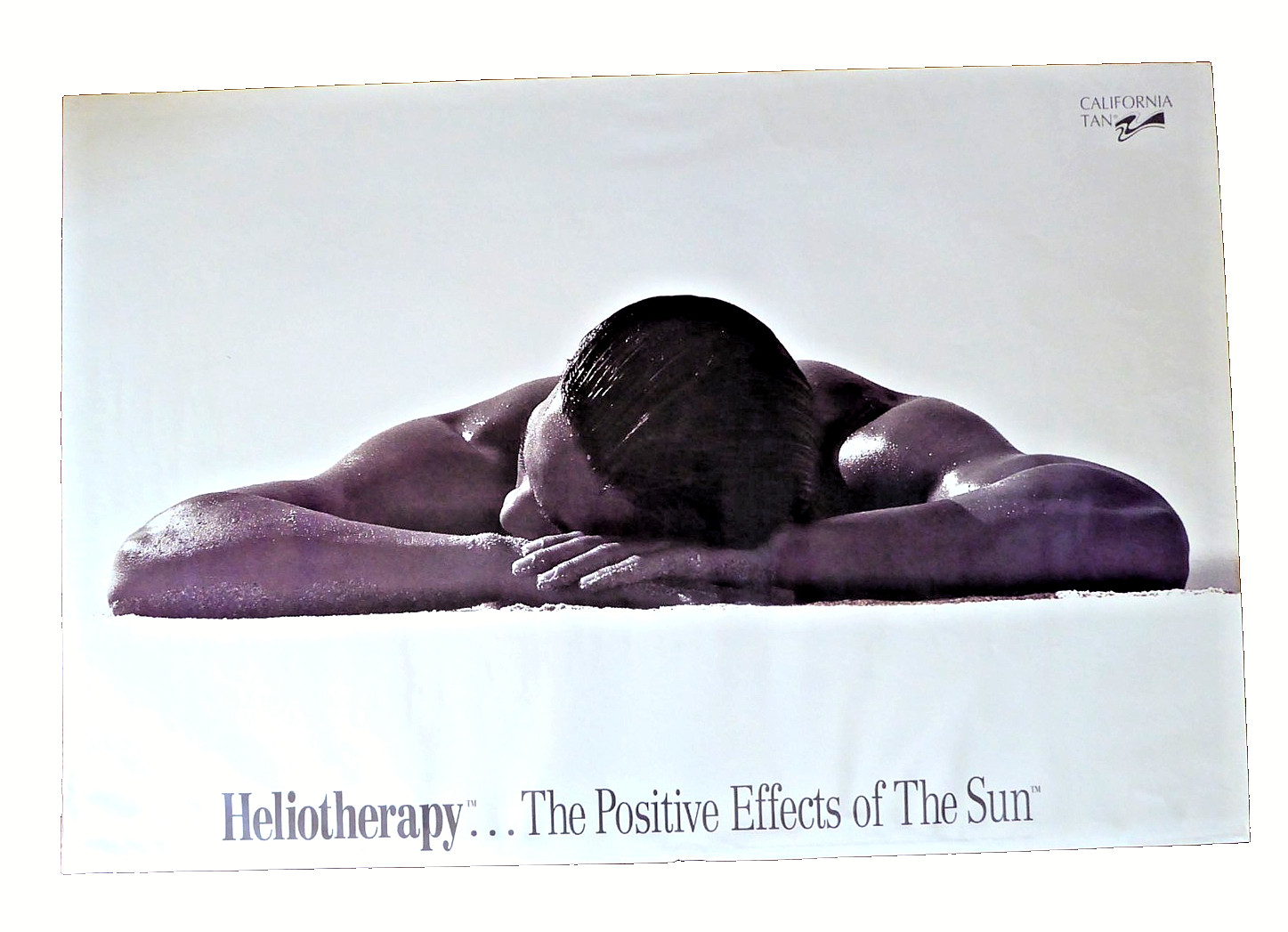 Vintage 1993 California Tan Heliotherapy Poster 36x24 Sun Bathing Beverly Hills