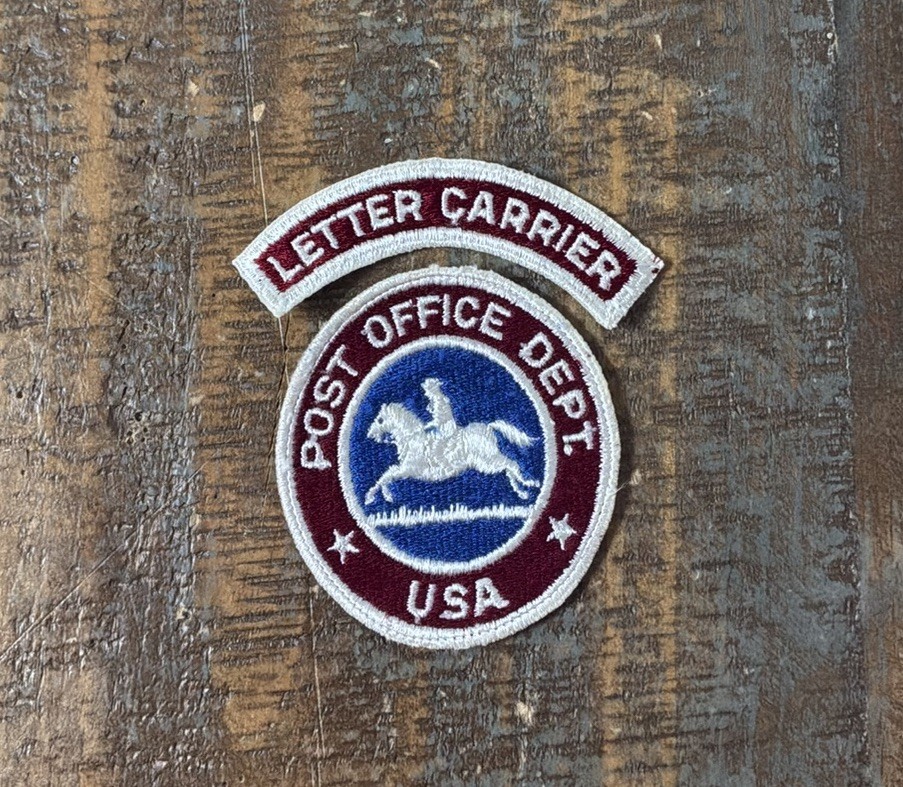 Post Office Dept Letter Carrier Postal Service Mail Patch & Tab Set USPS 1960s