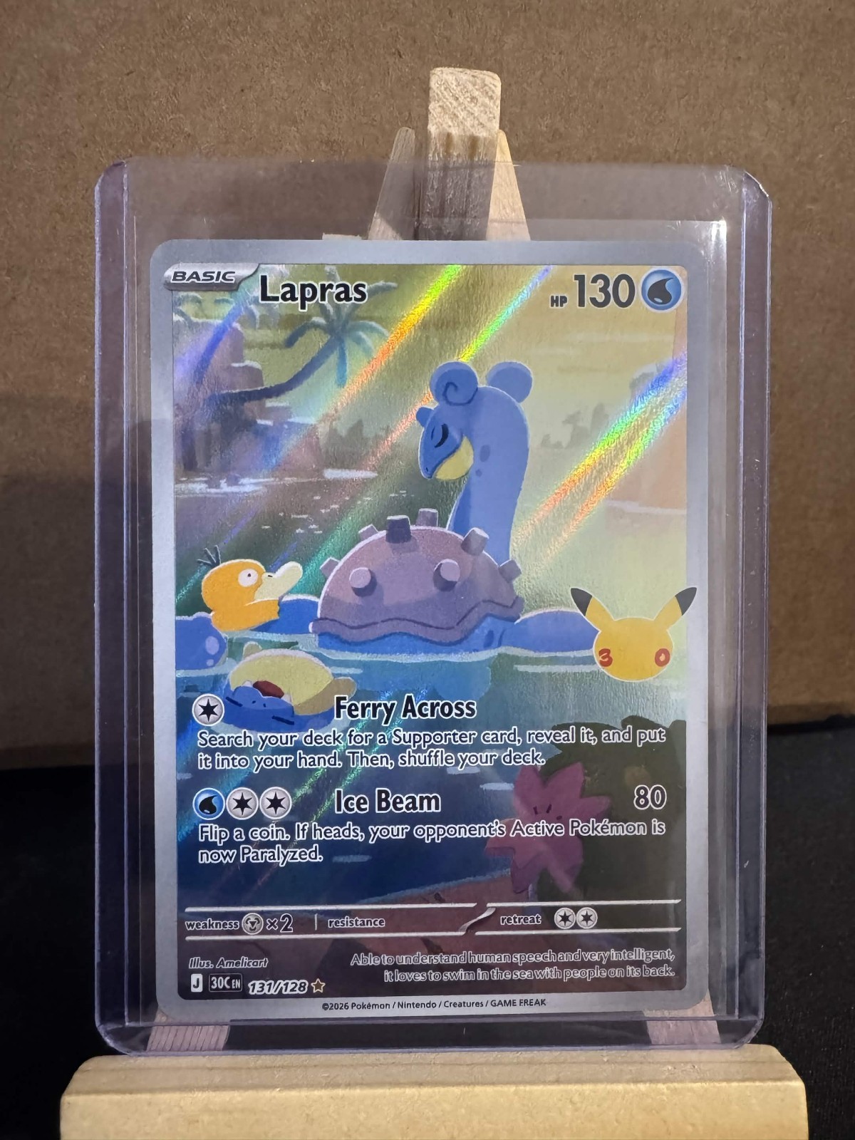 Pokemon TCG  30C 131/128 Lapras 30th Anniversary Celebration IR Pokemon TCG 2026