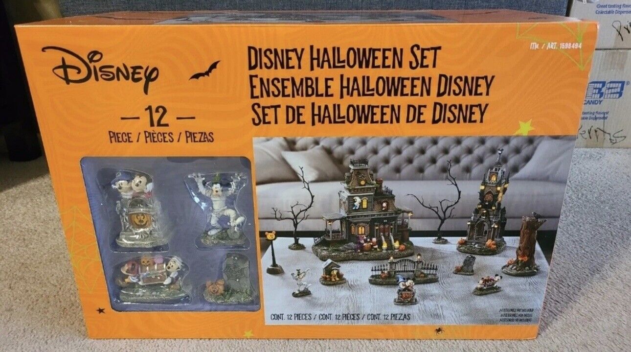 NEW 2022 Disney Halloween Village Haunted House 12 Piece Set