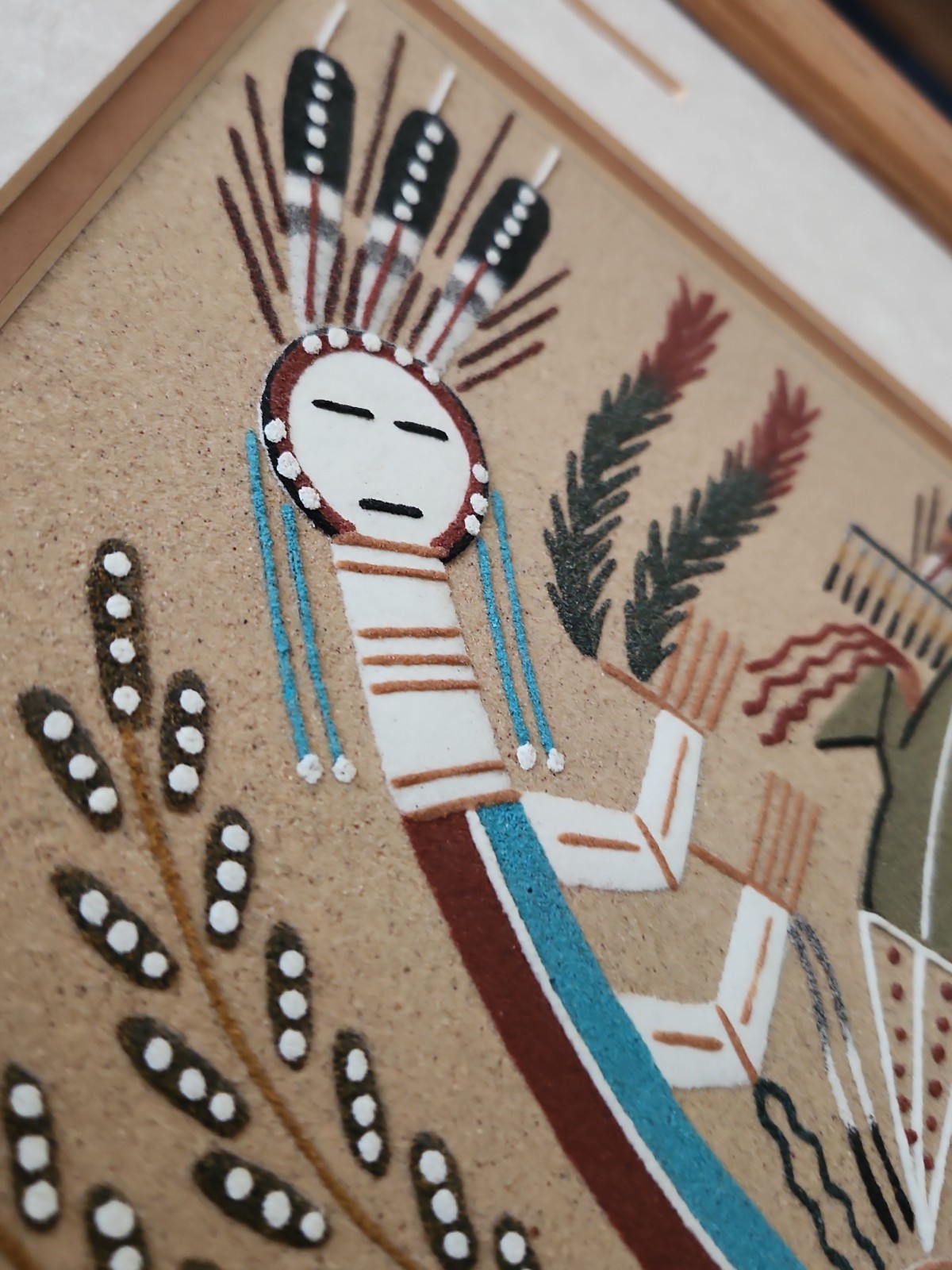 Authentic Vtg Navajo Natural SandPainting Framed 18\