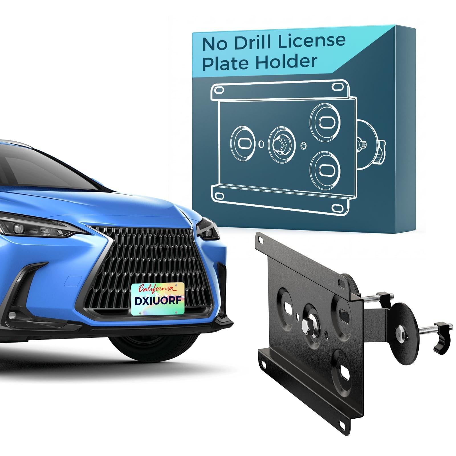 No Drill Front Grille License Plate Bracket Lexus NX RX 2015-Up UX 2019-Up No Drill Front Grille License Plate Bracket Lexus NX RX 2015-Up UX 2019-Up