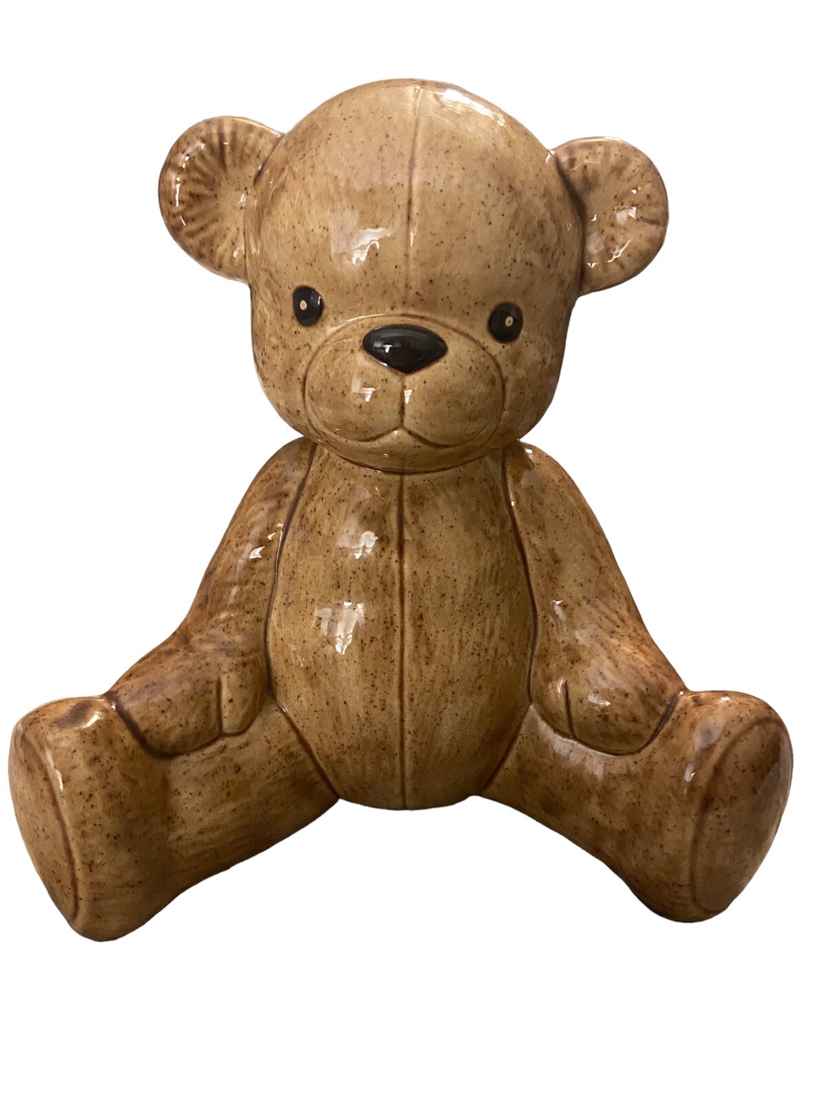 Vintage Ceramic Bear Bank Light Brown Rubber Stopper 10\