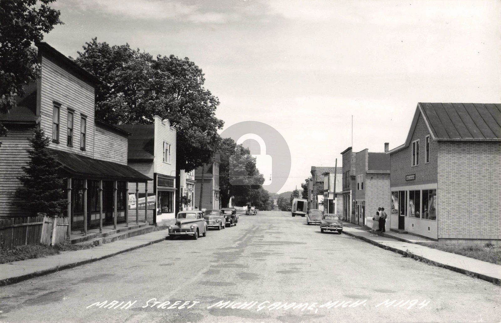Street View Main St., Michigamme MI Michigan RPPC Photo Postcard COPY