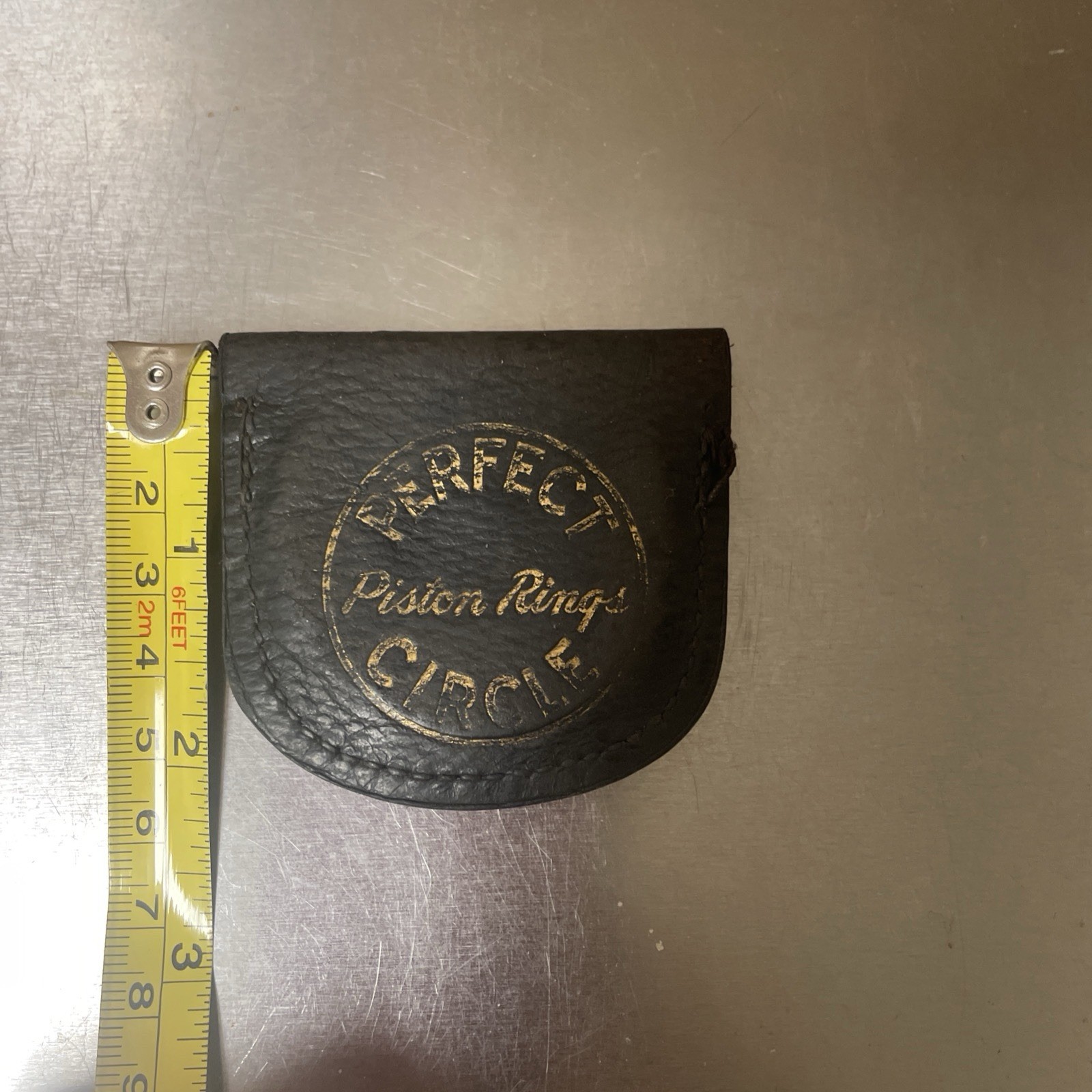 Vintage PERFECT CIRCLE PISTON RINGS  Leather Case for groove gauge 