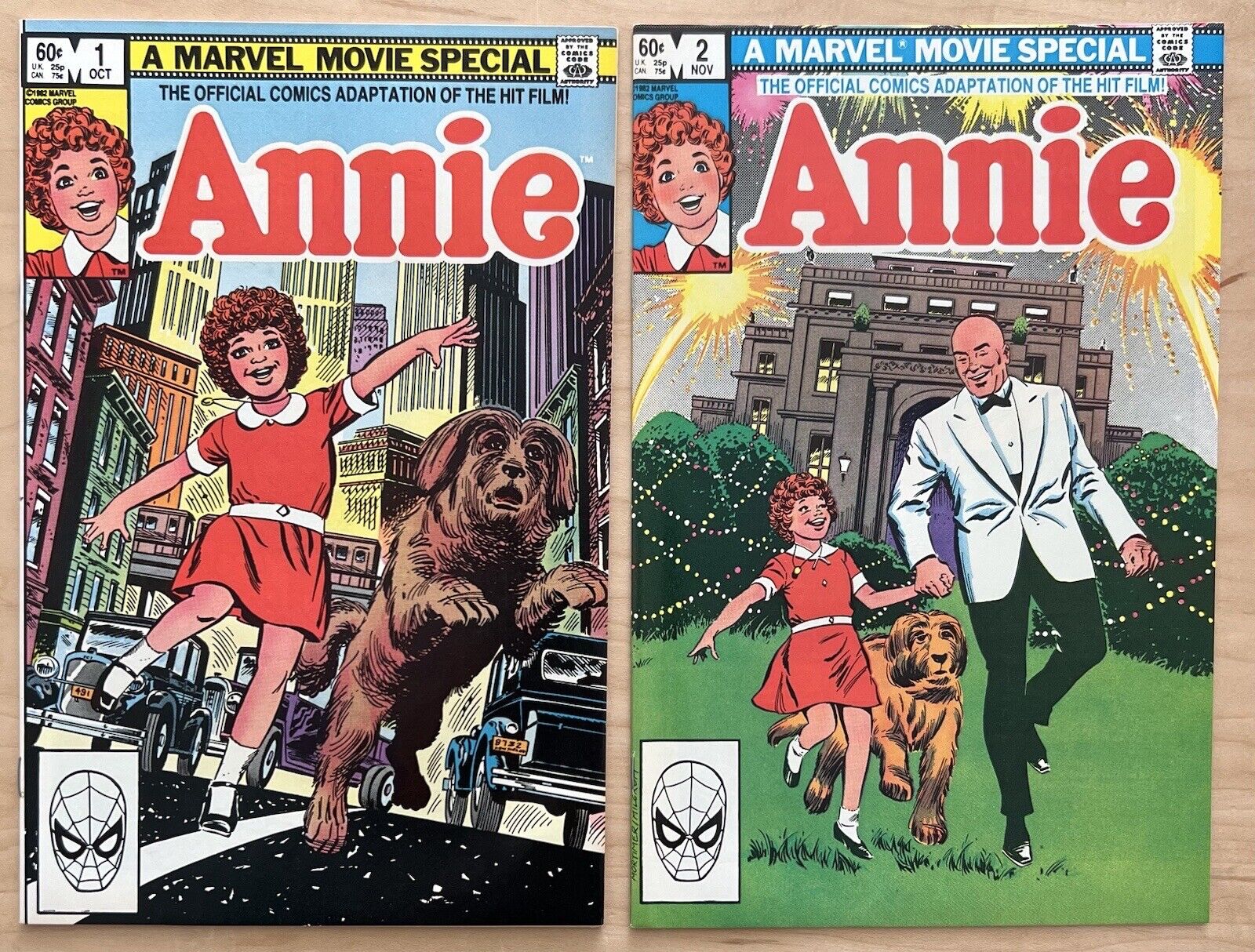 Annie Official Movie Adaptation #1-2 Complete Set (VF) 1982 Marvel Comics